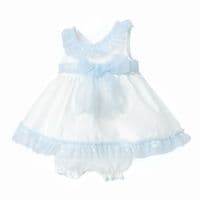 *SALE* Baby Girl White Waffle Tulle Frilly Dress with Knickers 