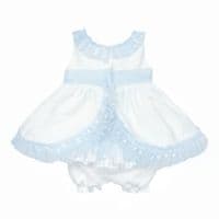*SALE* Baby Girl White Waffle Tulle Frilly Dress with Knickers 