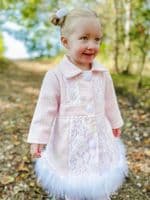 *SALE* Baby Girl Winter Fur Trim Coat Wool Like Fabric 