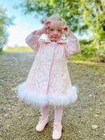 *SALE* Baby Girl Winter Fur Trim Coat Wool Like Fabric 