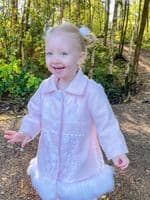 *SALE* Baby Girl Winter Fur Trim Coat Wool Like Fabric 