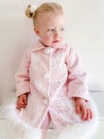 *SALE* Baby Girl Winter Fur Trim Coat Wool Like Fabric 