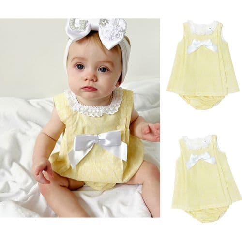 *SALE* Baby Girl Yellow Floral Dress with Pants "MYD2342Y"