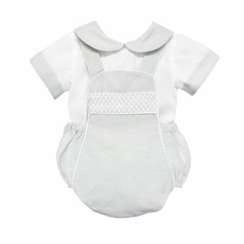 *SALE* Baby Grey Smocked Romper with Top "MYD2450G"