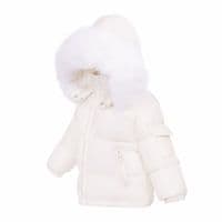 *SALE* Baby Unisex  Cream Colour Puffer Coat with Faux Fur Hood 