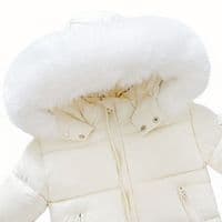 *SALE* Baby Unisex  Cream Colour Puffer Coat with Faux Fur Hood 