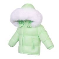 *SALE* Baby Unisex  Mint Green Colour Puffer Coat with Faux Fur Hood 