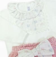 *SALE* Calamaro Baby Girl Beige with Peach Romper Set 