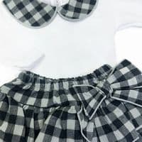 *SALE* Calamaro Baby Girl Black Checked Skirt with Top 