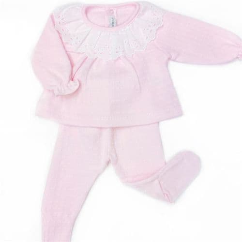 *SALE* Calamaro Baby Girl Blue Cotton Collar Suit "17631 Pink"