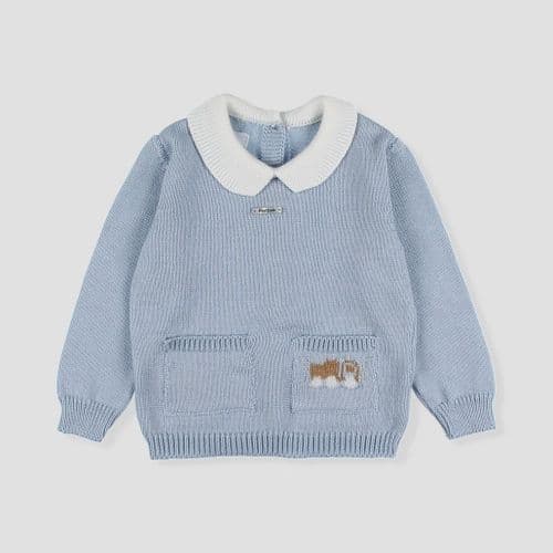 *SALE* FOQUE Baby Boy Sky Blue Knitted Jumper 2421226