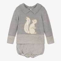 *SALE* FOQUE Baby Boys Grey Squirrel Shorts Set 