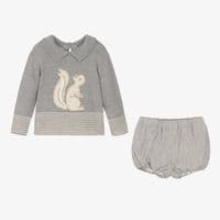 *SALE* FOQUE Baby Boys Grey Squirrel Shorts Set 