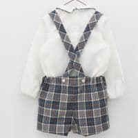 *SALE* FOQUE Baby Boys Petrol Blue Tartan Shorts Set  