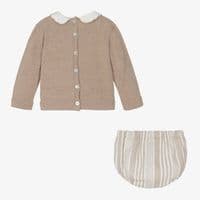 *SALE* FOQUE Baby Boys Taupe Knitted Bunny Shorts Set 