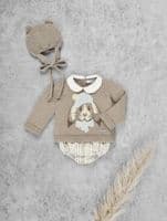 *SALE* FOQUE Baby Boys Taupe Knitted Bunny Shorts Set 