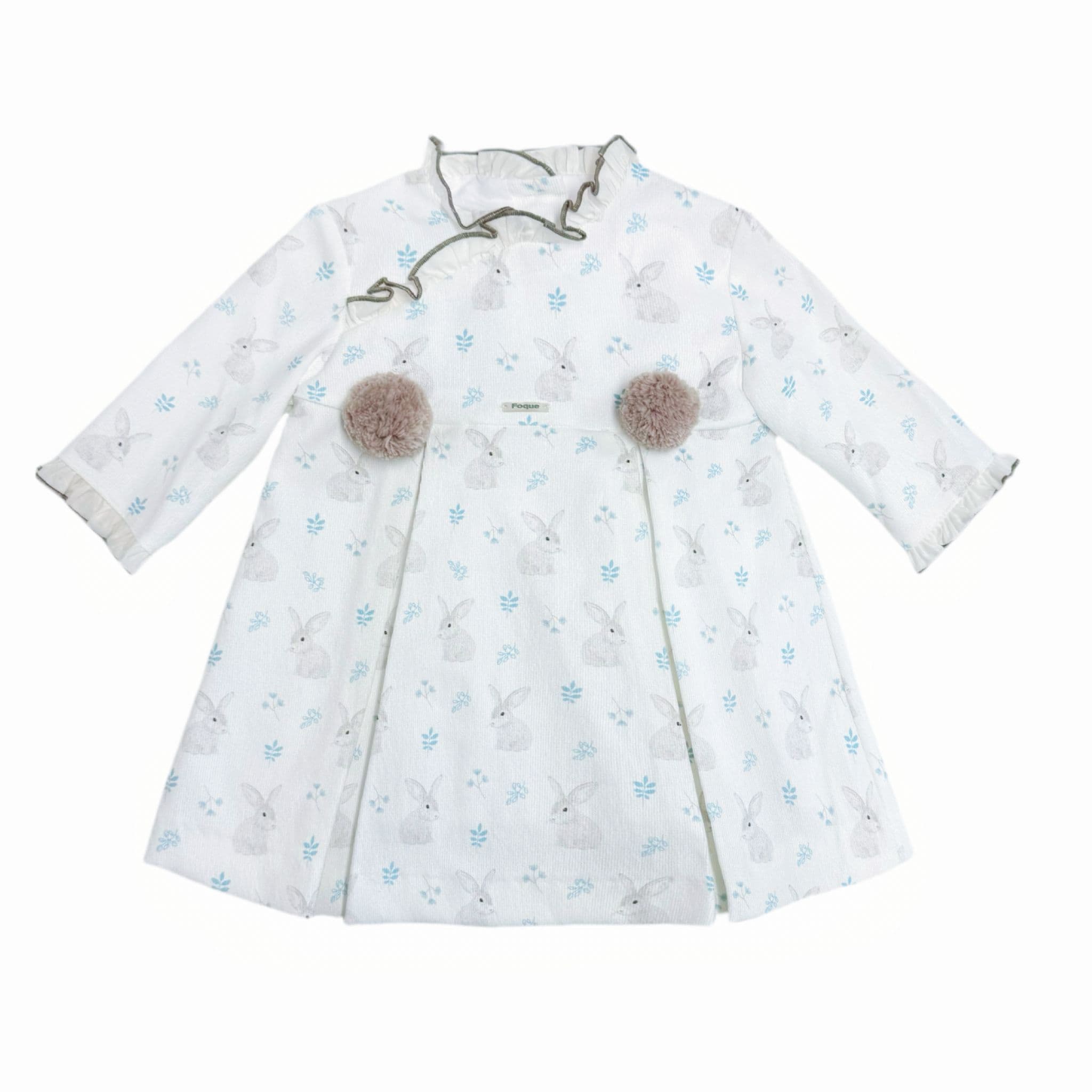 *SALE* FOQUE Baby Girl Ivory Needlecord Bunny Dress 