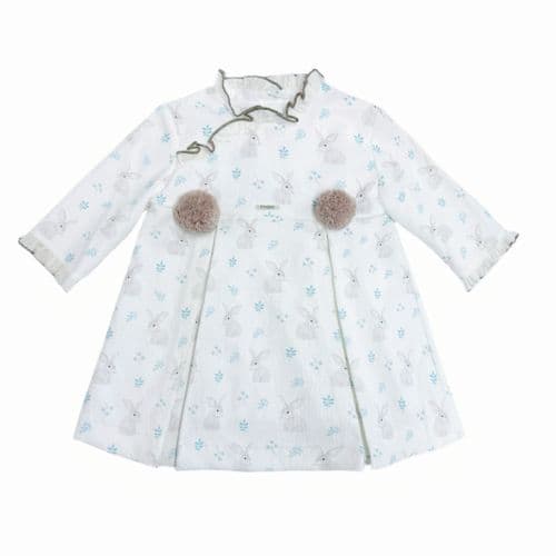 *SALE* FOQUE Baby Girl Ivory Needlecord Bunny Dress "2325115"