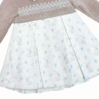 *SALE* FOQUE Baby Girl Taupe Knitted Top Dress Bunny Print 