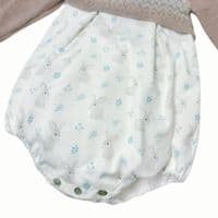 *SALE* FOQUE Baby Girl Taupe with Ivory Needlecord Romper 