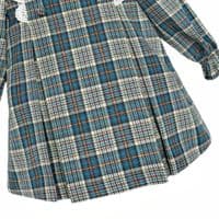 *SALE* FOQUE Baby Girls  Blue and Grey Cotton Tartan Dress 
