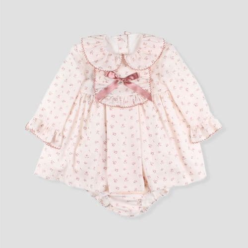 *SALE* FOQUE Baby Girls Light Pink Floral Cotton Dress & Bloomers Set "2425219"