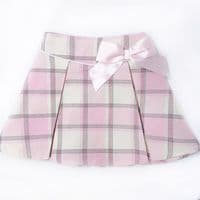 *SALE* Girls Pink Cotton Blouse with Tartan Skirt 