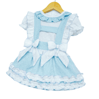 *SALE* Layla May Blue Jacquard Pinafore with Shirt 