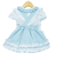 *SALE* Layla May Blue Jacquard Pinafore with Shirt 