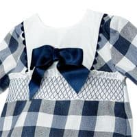 *SALE* Navy Checked Smokced  Romper 