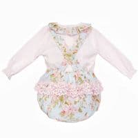 *SALE* Pink Floral Frilly Back Romper with Shirt 