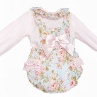 *SALE* Pink Floral Frilly Back Romper with Shirt 