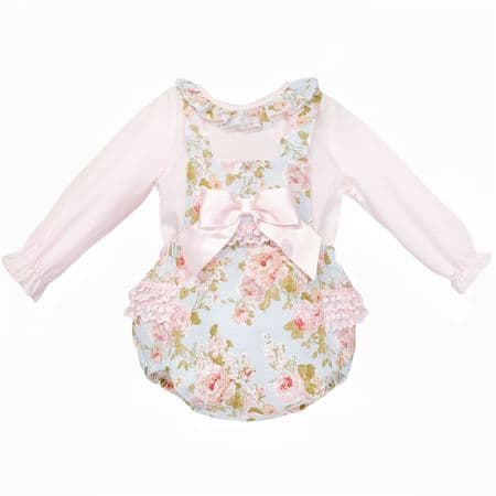 *SALE* Pink Floral Frilly Back Romper with Shirt 