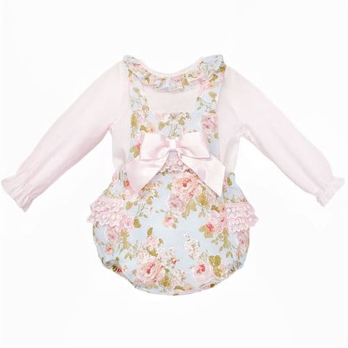 *SALE* Pink Floral Frilly Back Romper with Shirt "MYDC2482"