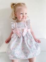 *SALE* Pink Floral Puff Ball Dress with Pants 