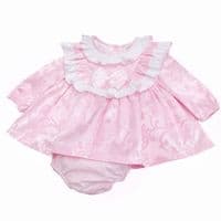 *SALE* Pink Jacquard Big Collar Dress with Pants 