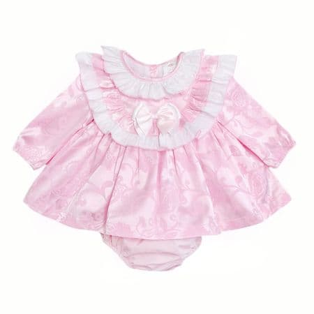 *SALE* Pink Jacquard Big Collar Dress with Pants 