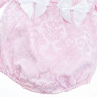 *SALE* Pink Jacquard Frilly Shoulder Romper 