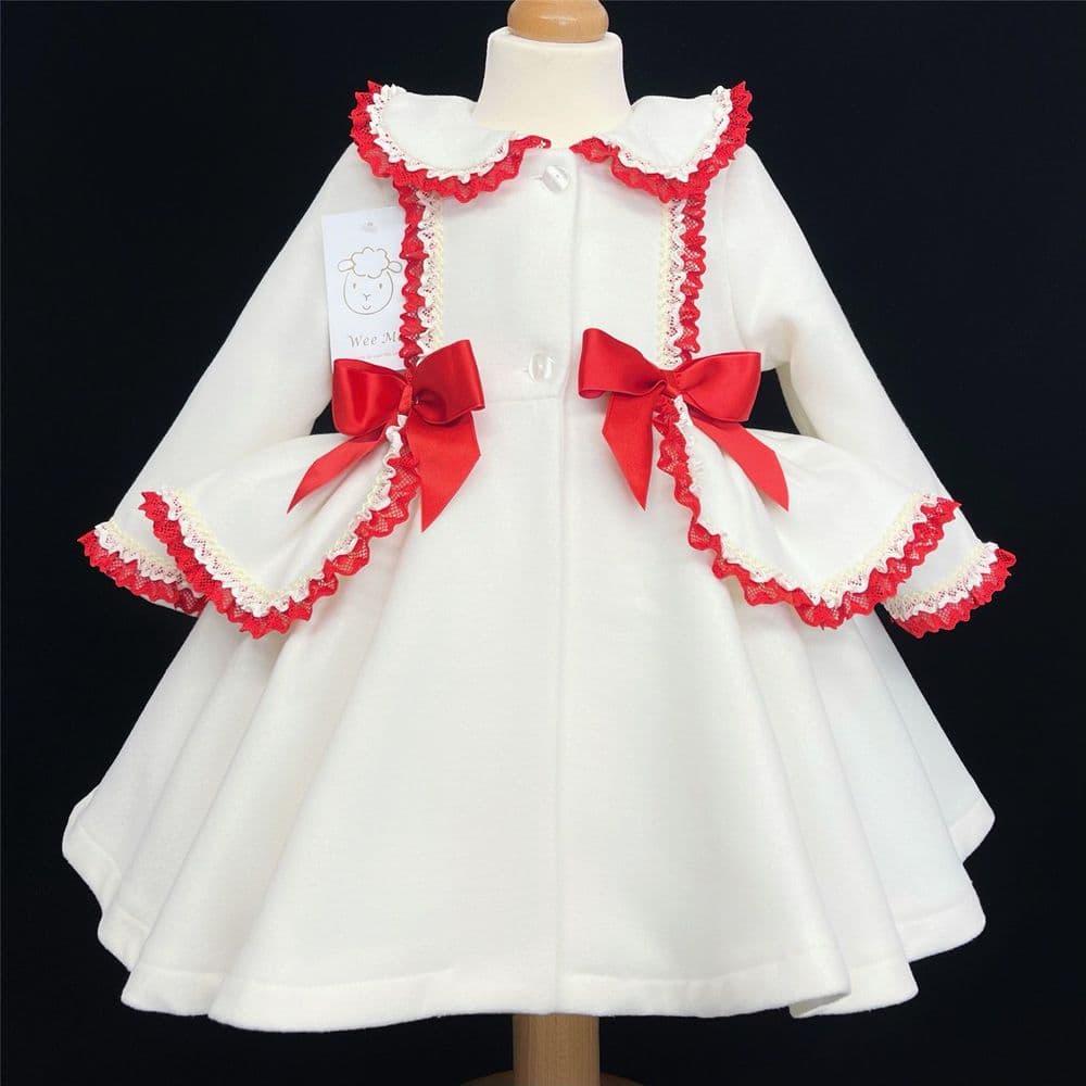 *SALE* Puff Ball Winter Coat CREAM Wool Like Fabric "MYD881"