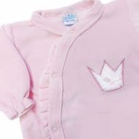 *SALE* SARDON Baby Pink Cotton Velour Crown Bodysuit