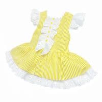 *SALE* Yellow Stripe Puff Ball Dress Drop Waist 