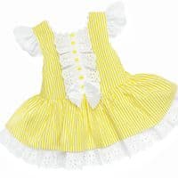 *SALE* Yellow Stripe Puff Ball Dress Drop Waist 