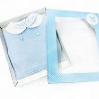 023RF-704 SARDON Baby Boy Blue Pom Knit Pram Suit with Pants