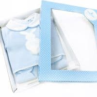 023VE-337 SARDON Baby Boy Blue Bunny Knit Pram Suit