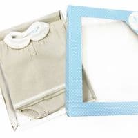 023VE-384 SARDON Baby Boy Beige Cable Knit Pram Romper Set