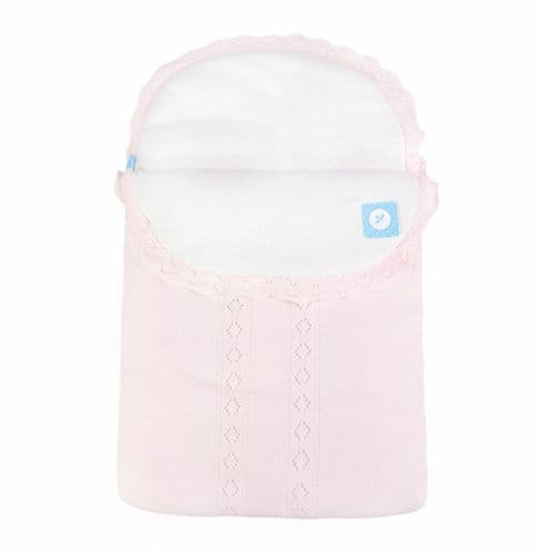 024AM-852P Sardon Spanish Pink Knitted Cozy Baby Nest/Sleeping Sack