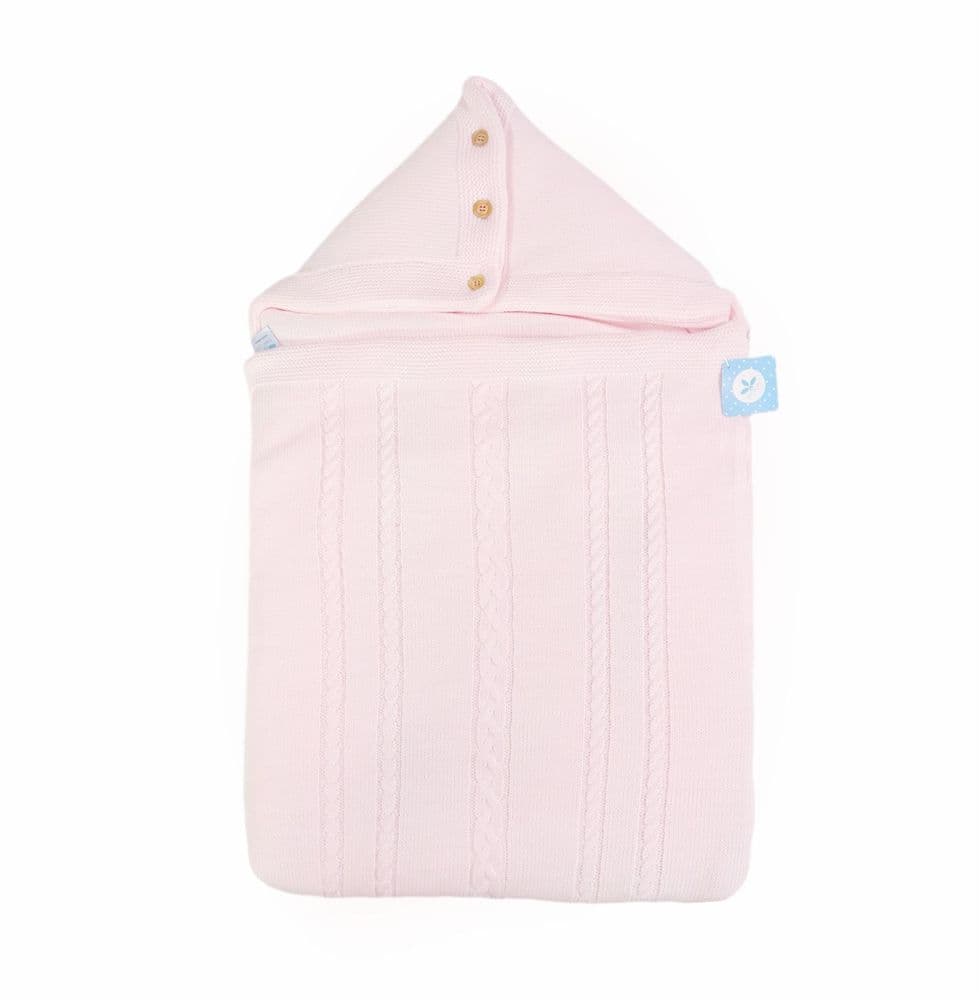 024AM-865P Sardon Spanish Pink Knitted Cozy Baby Nest/Sleeping Sack