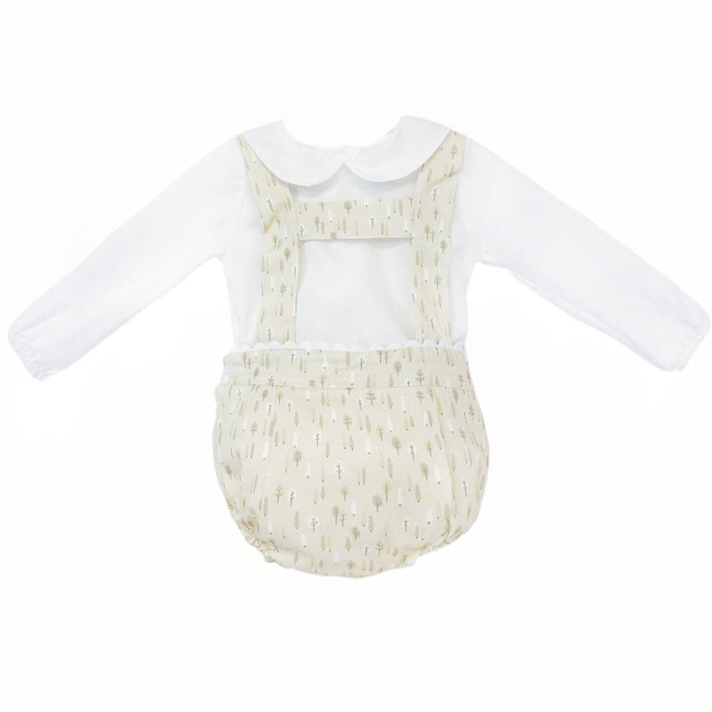 Baby Boy Beige Little Trees H Romper with Shirt "MYD25255"