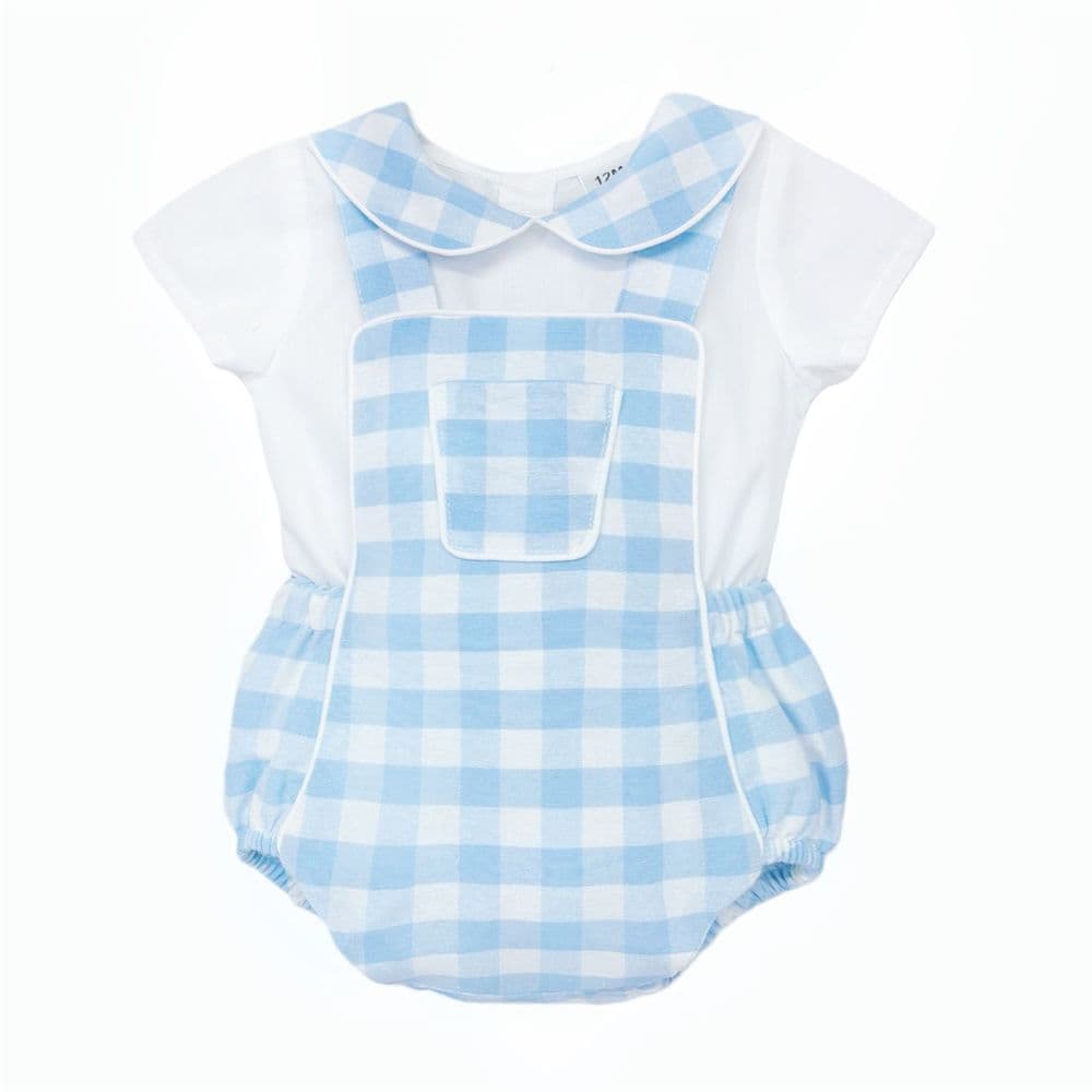 Baby Boy Blue Checked Romper with Shirt "MYD26061"