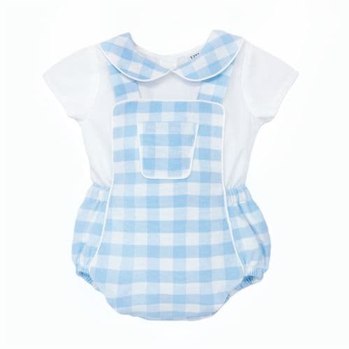 Baby Boy Blue Checked Romper with Shirt "MYD26061"